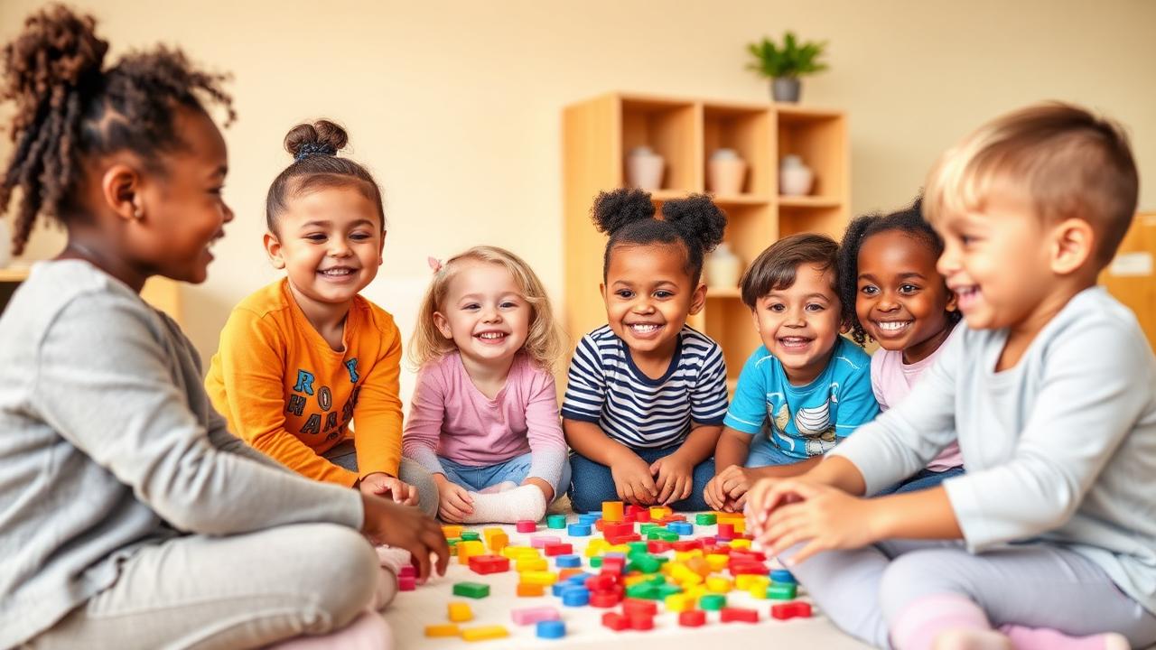 Children engaging in group activities at the centre